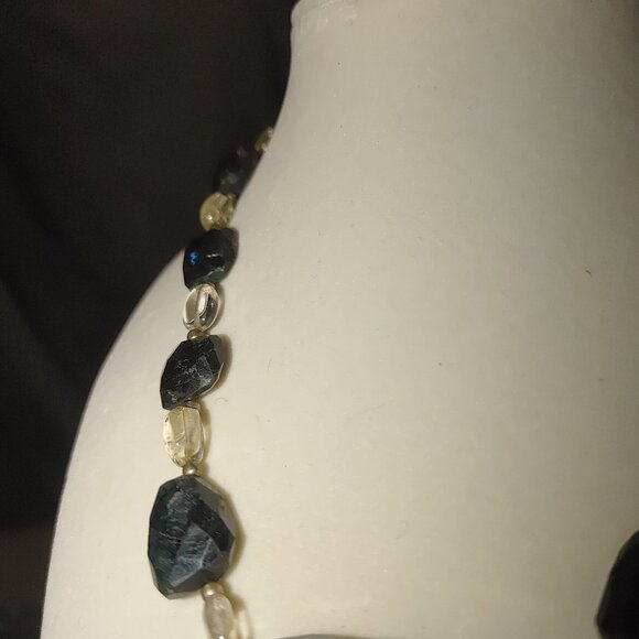 Sterling Silver Labradorite Necklace Blue Large Stone Artisan Natural Gemstone - Picture 14 of 16